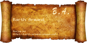 Barth Armand névjegykártya