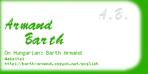 armand barth business card